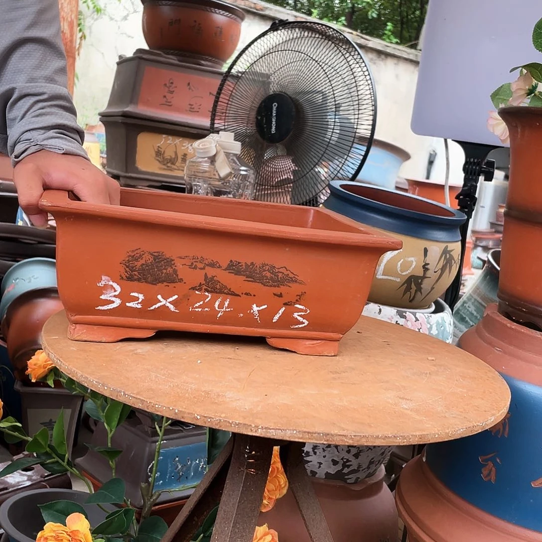 宜兴紫砂花盆32红马槽