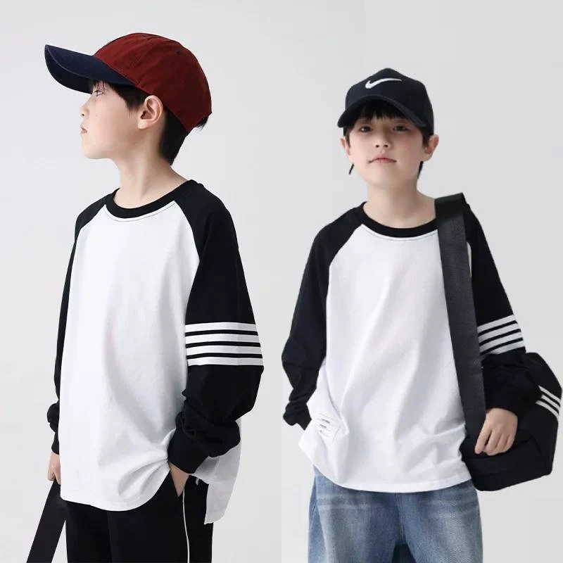 男童t恤长袖春秋童装新款儿童春装大童春季内搭男孩纯棉打底上衣