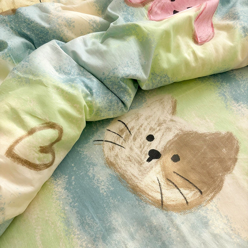 卡通纯棉漫画动物床单单件100全棉床笠可爱宿舍1.5m1.8米加密斜纹