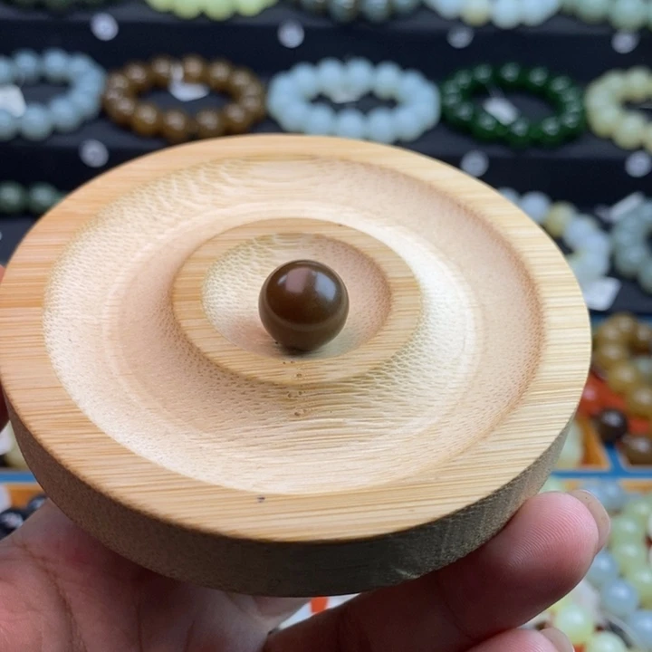 和田玉未镶嵌手串Q卡14且末红糖