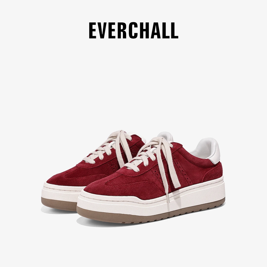 Q17-EVERCHALL2025秋季轻奢鞋子德训鞋网红款休闲厚底休闲女板鞋