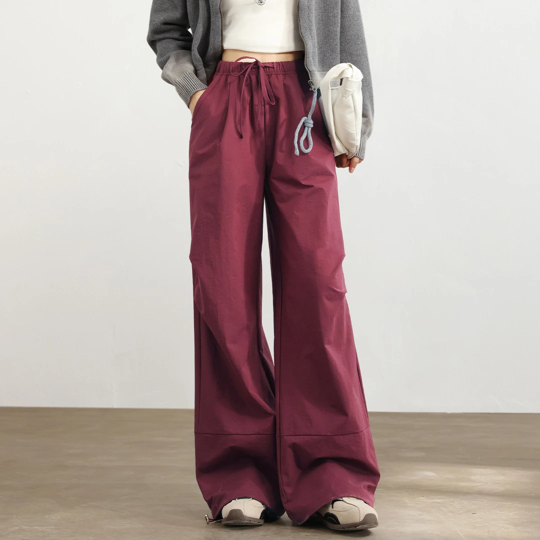 2025夏季薄款高腰宽松舒适百搭工装休闲裤慵懒时尚包容显瘦直筒裤