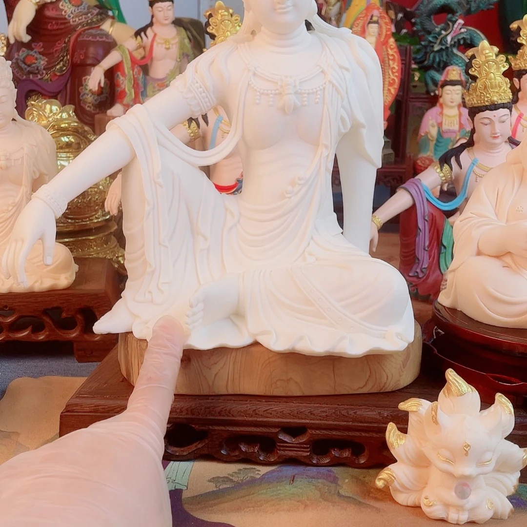 疑***7石材自在观音摆件30