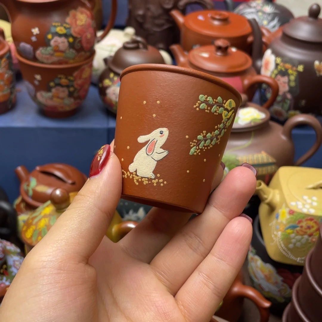 红泥茶杯紫砂主人杯80cc