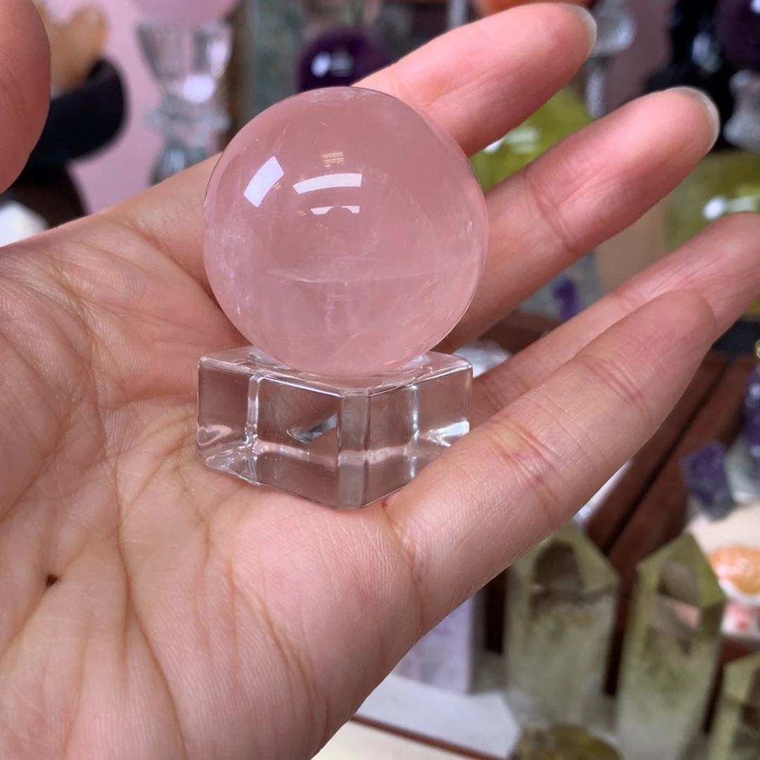 未镶嵌珠宝半成品水晶粉水晶球