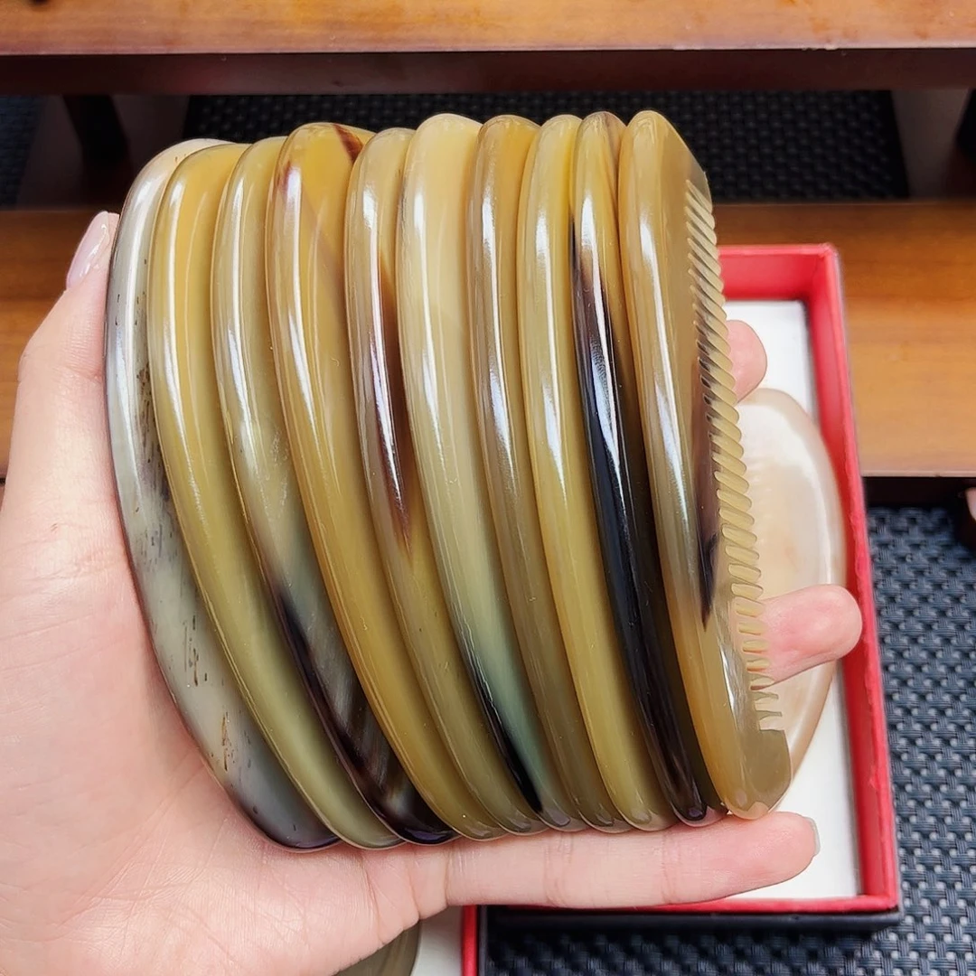 手工制作纯牛角梳子