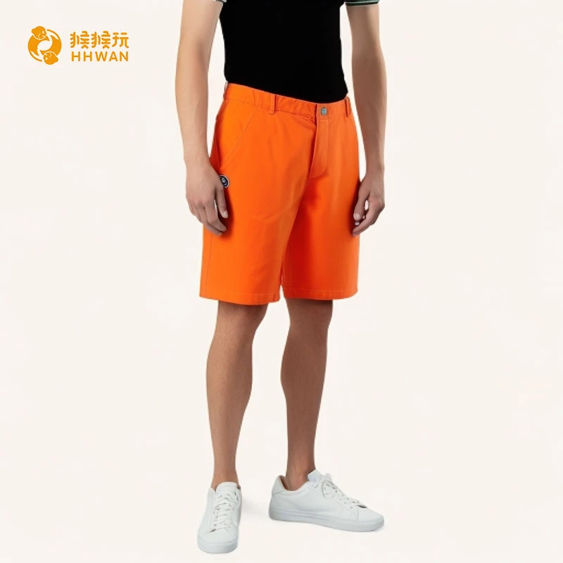 HHWAN猴猴玩 高尔夫女款尼龙弹力短裤 蓝色/橙色/卡其