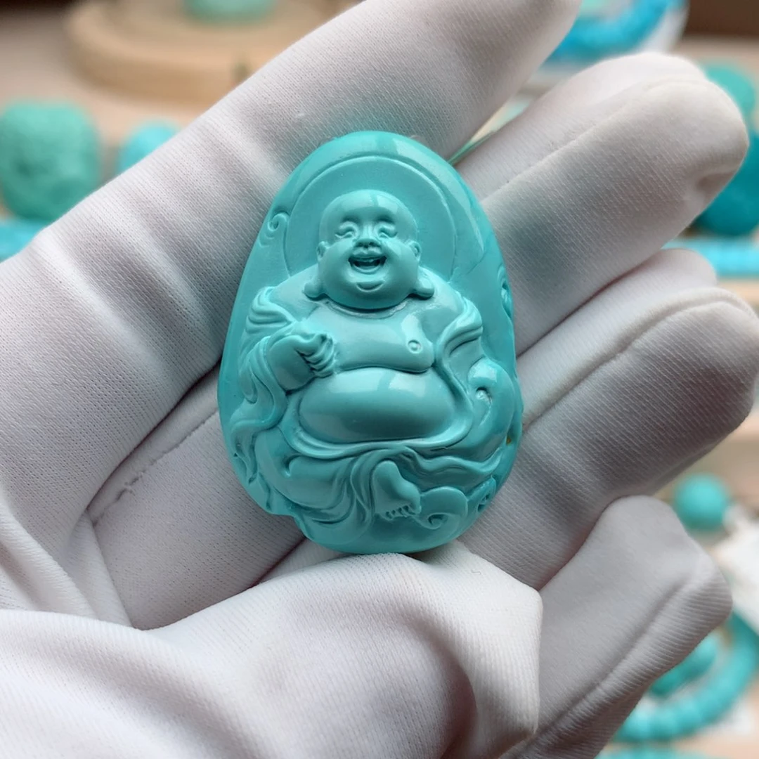 绿松石珠宝奇石未镶嵌13.6克