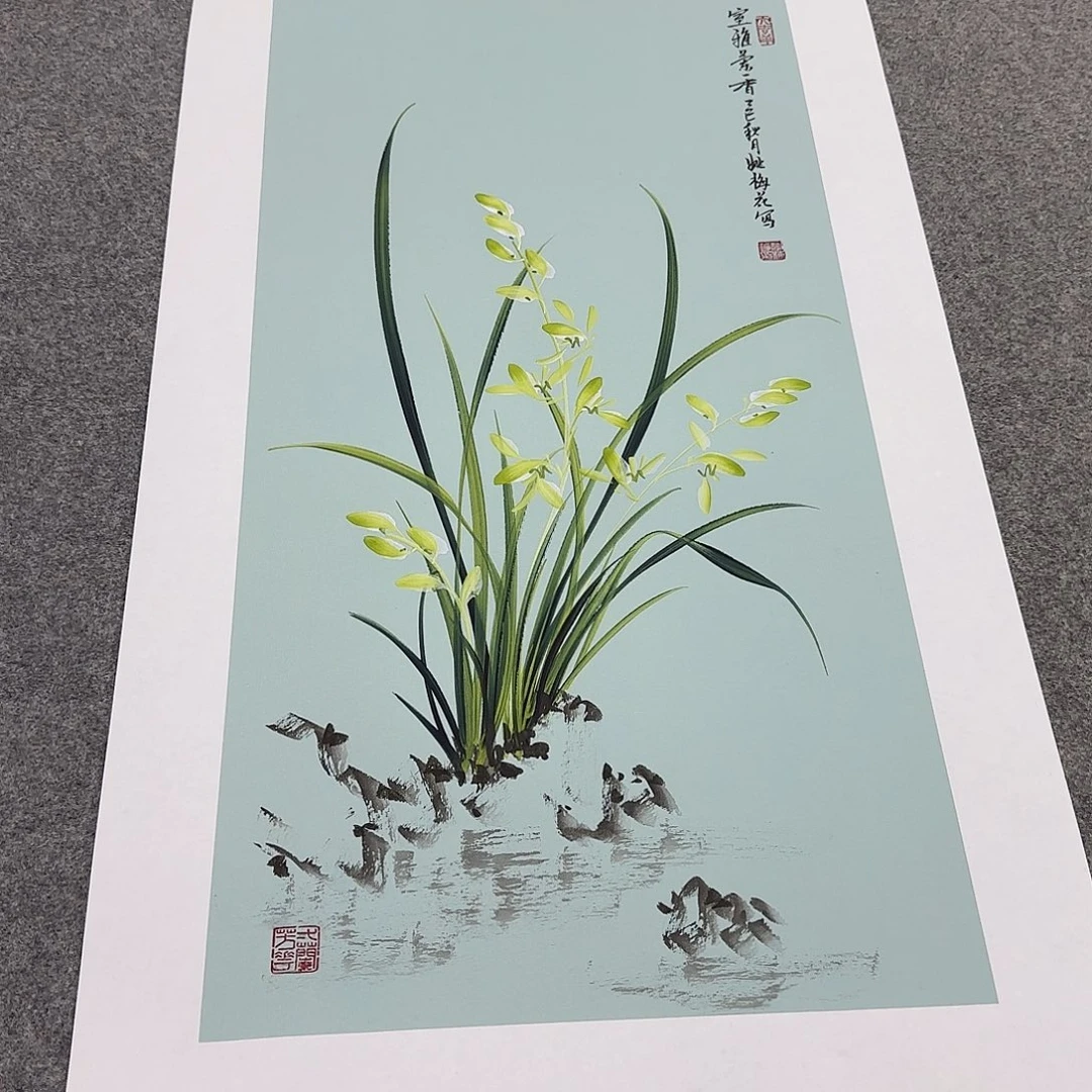 国画国画立体兰花作品