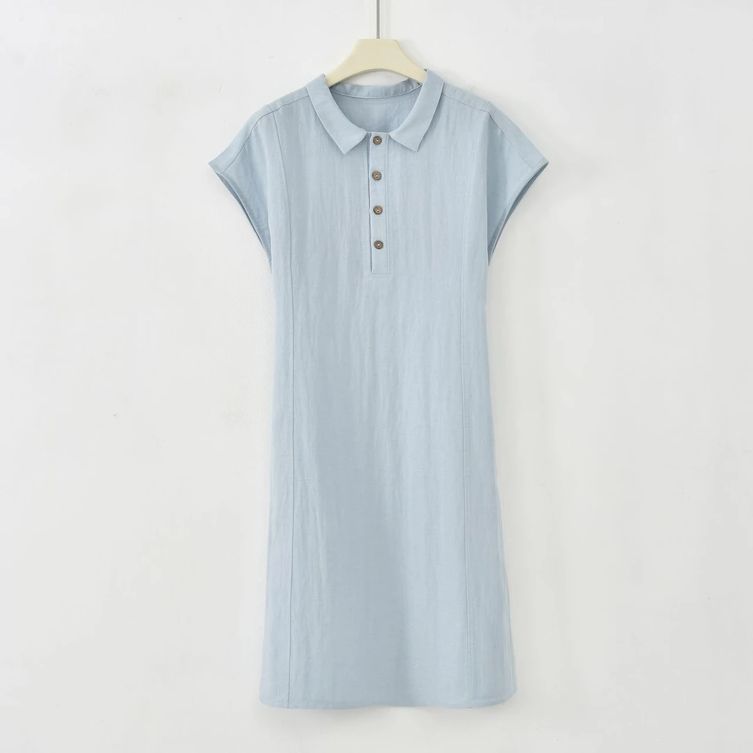 【一品甄选】2025夏款莱赛尔天丝麻洋气休闲连衣裙时尚出游服装女