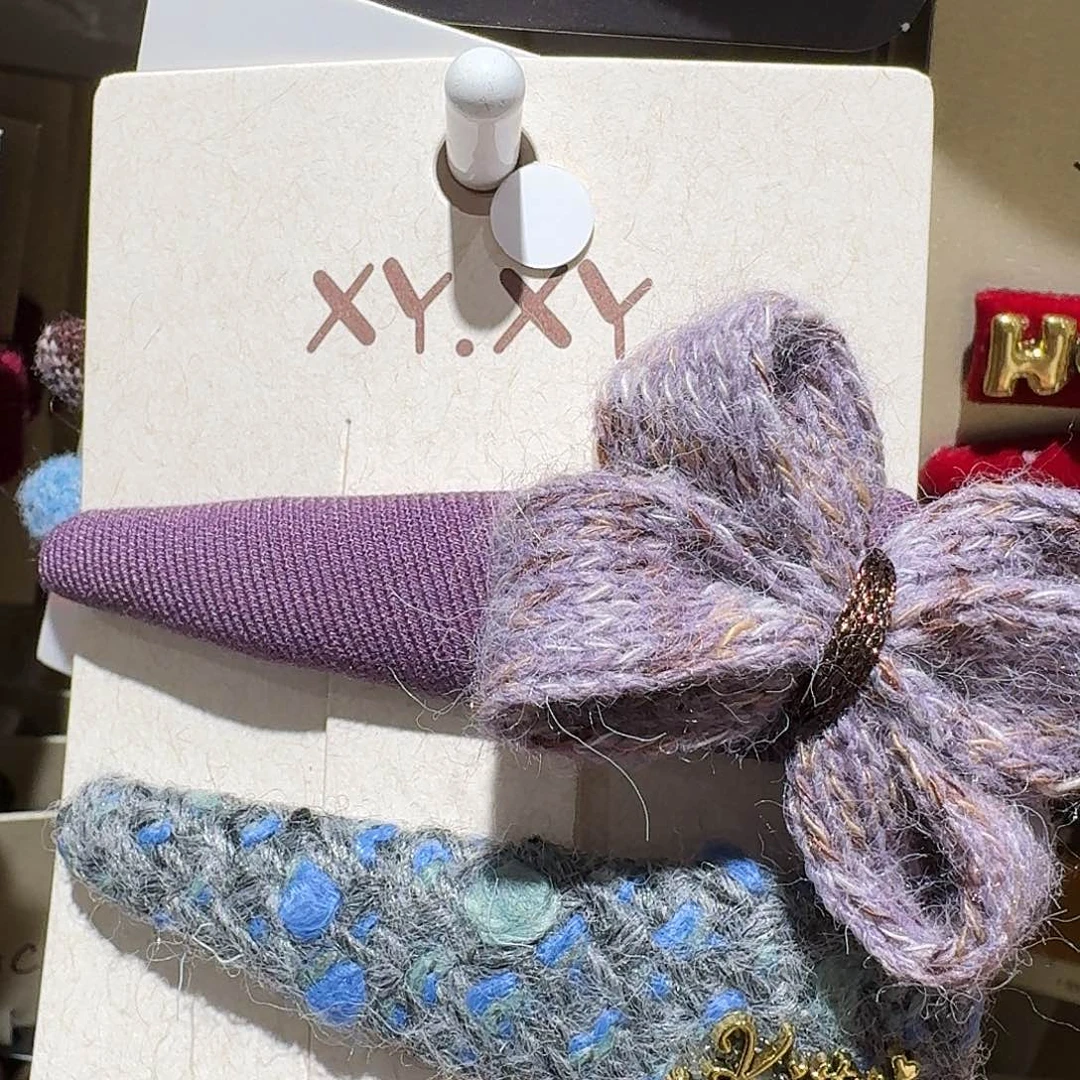 布艺非金属紫色蝴蝶结拜拜