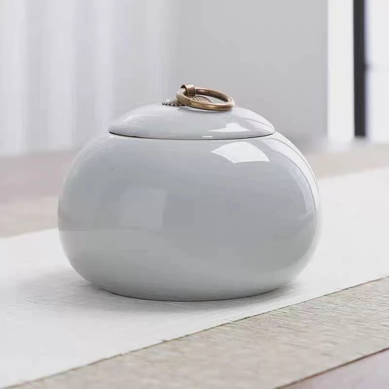 哥窑茶叶罐储存手工高档简约便携青瓷礼盒装储茶罐