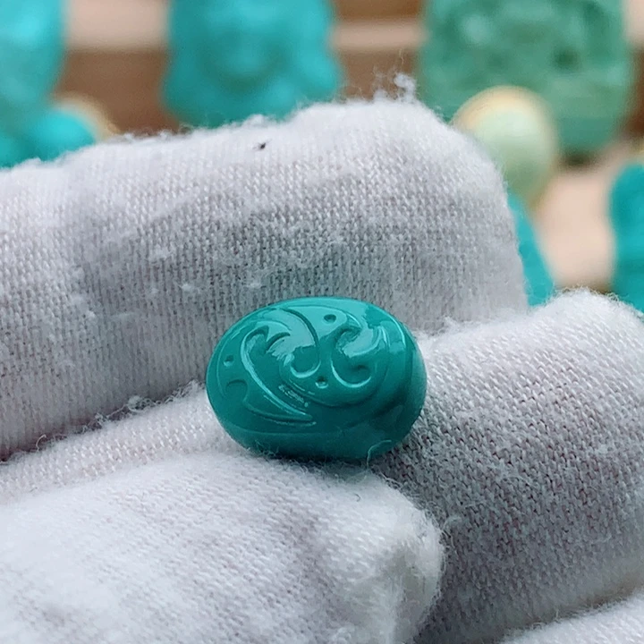 绿松石未镶嵌博古纹