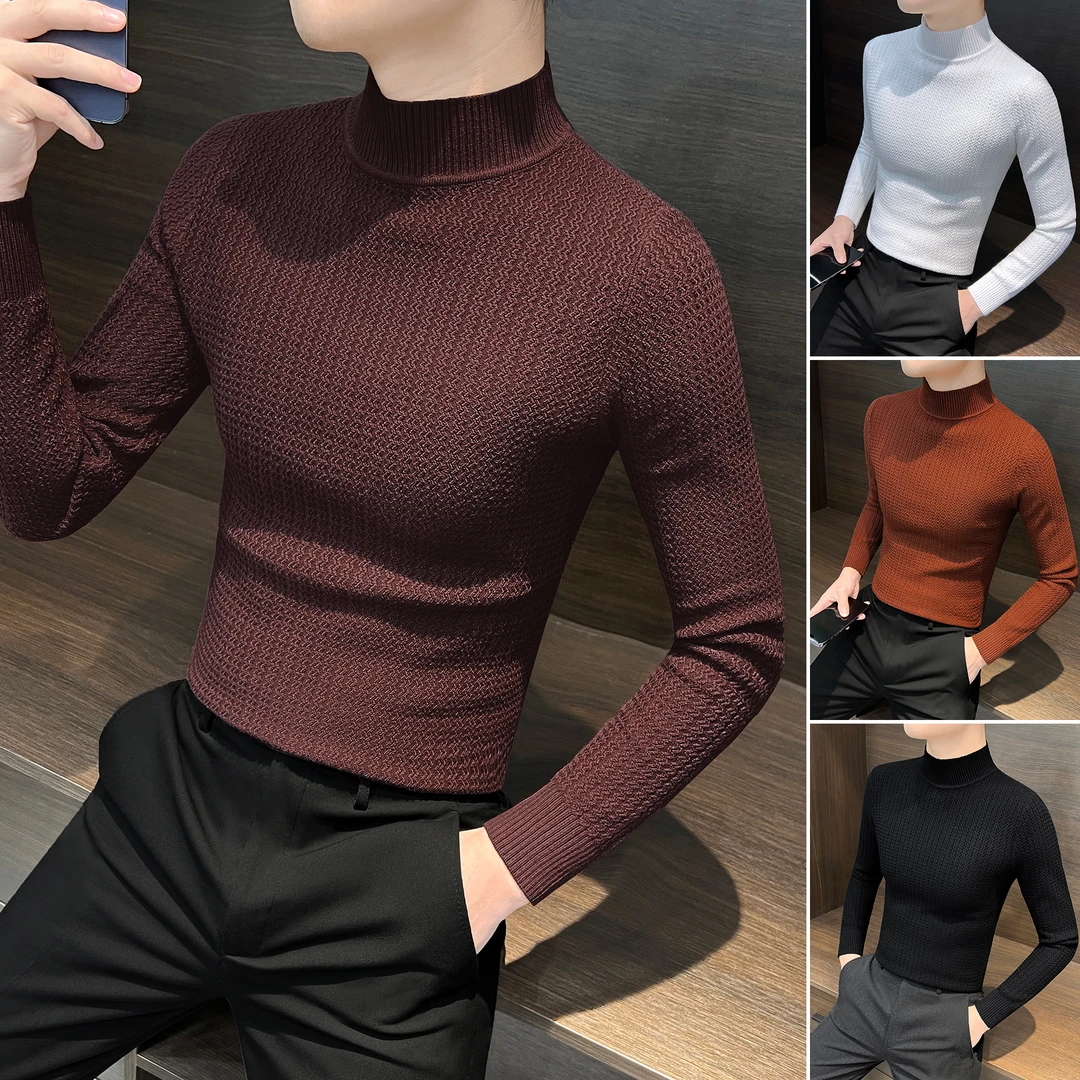 男士毛衣2025新款爆款秋冬款痞帅高级感男装冬季半高领打底衫男款