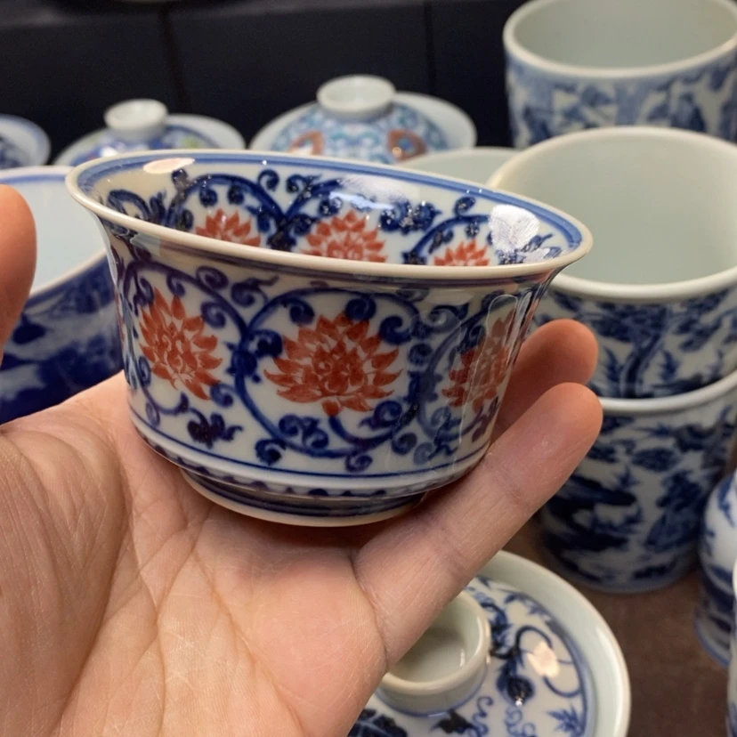 【闪购商品】景德镇青花釉里红主人杯