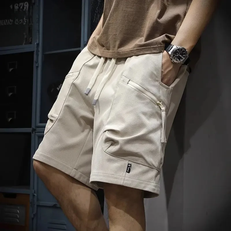 2025男士夏季薄款冰丝工装短裤运动休闲中裤宽松五分裤