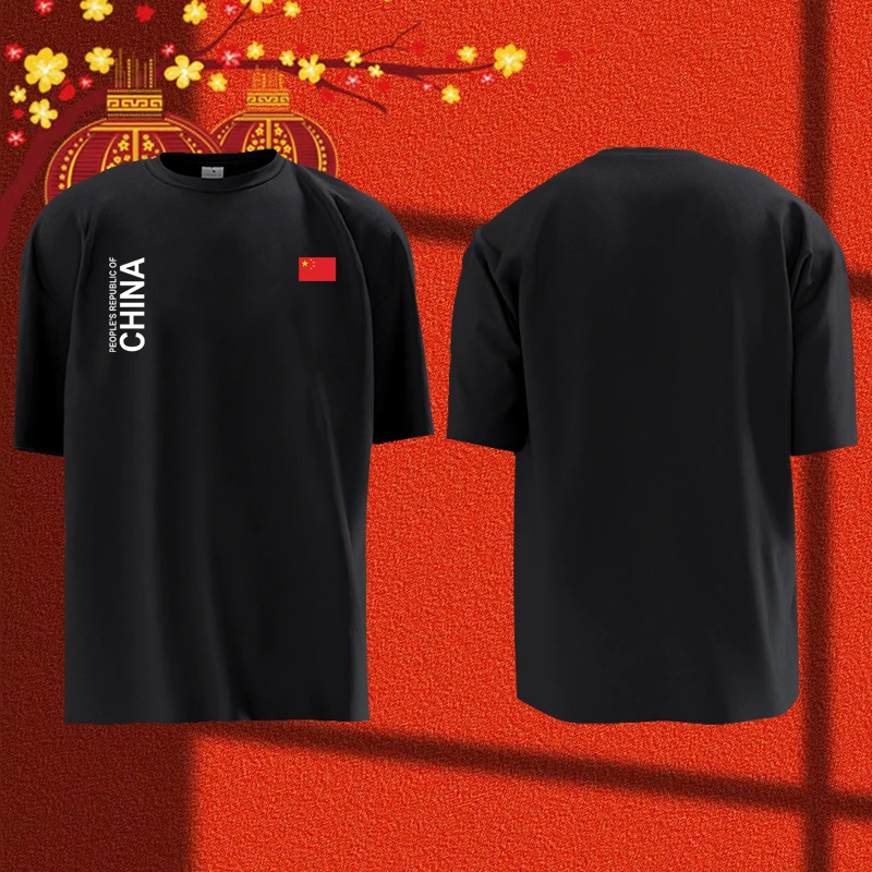 中国队运动t恤男女同款夏季新款纯棉短袖跑步健身体育生训练服