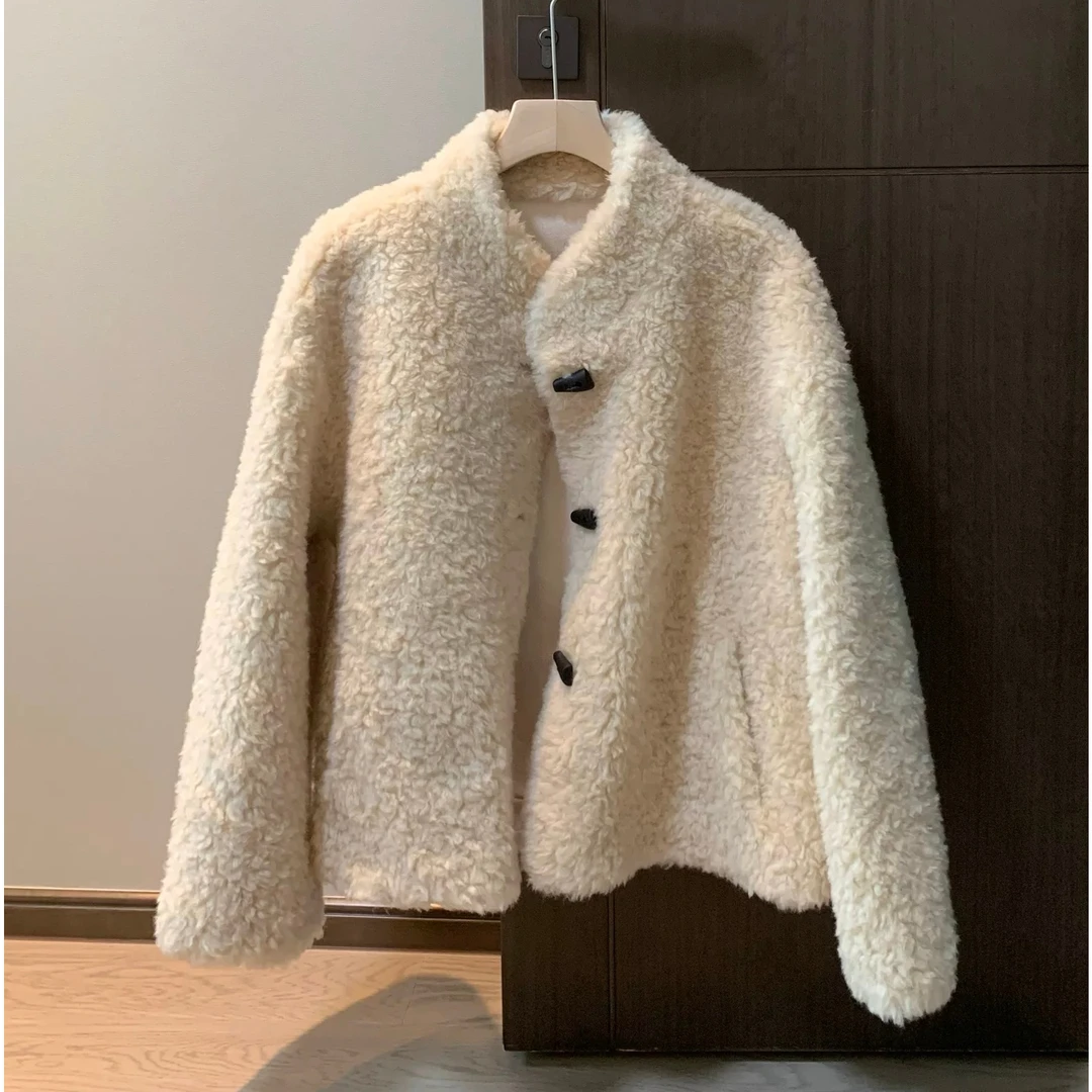 “芬兰皇冠”2025新款秋款千金玛德琳时髦绵羊毛外套