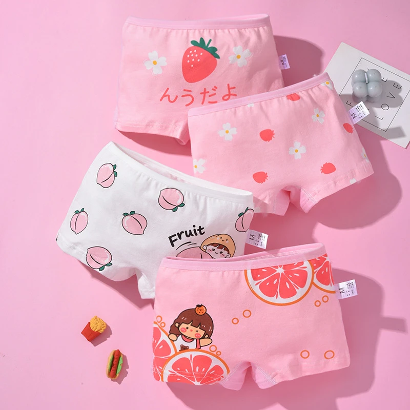 女童内裤纯棉中小童平角裤婴幼儿宝宝四角裤短裤学生女