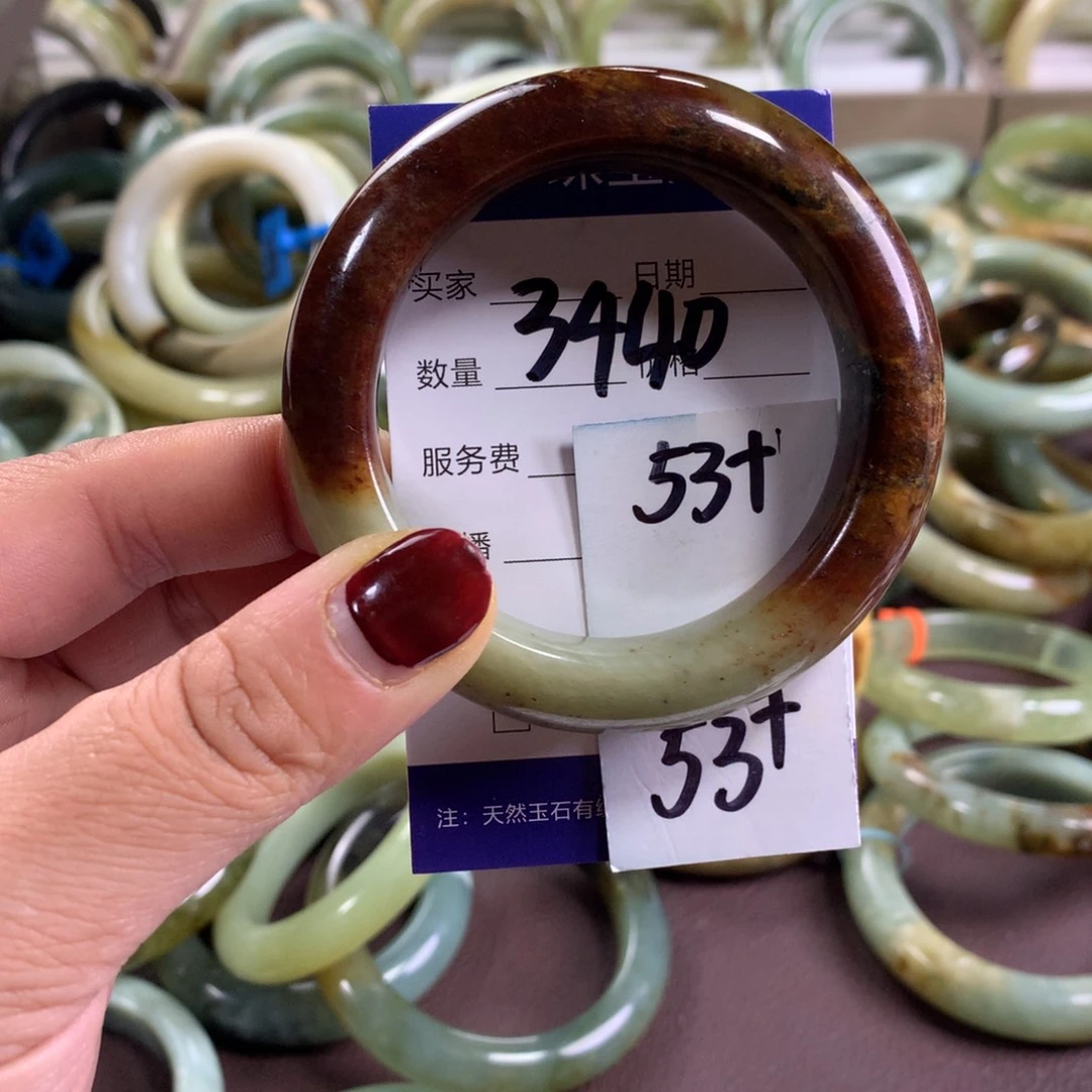 蛇纹石玉未镶嵌手镯3440