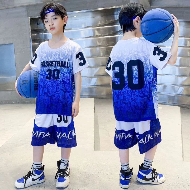 2025新款男童夏季篮球服儿童夏装运动套装中大童洋气速干衣休闲潮