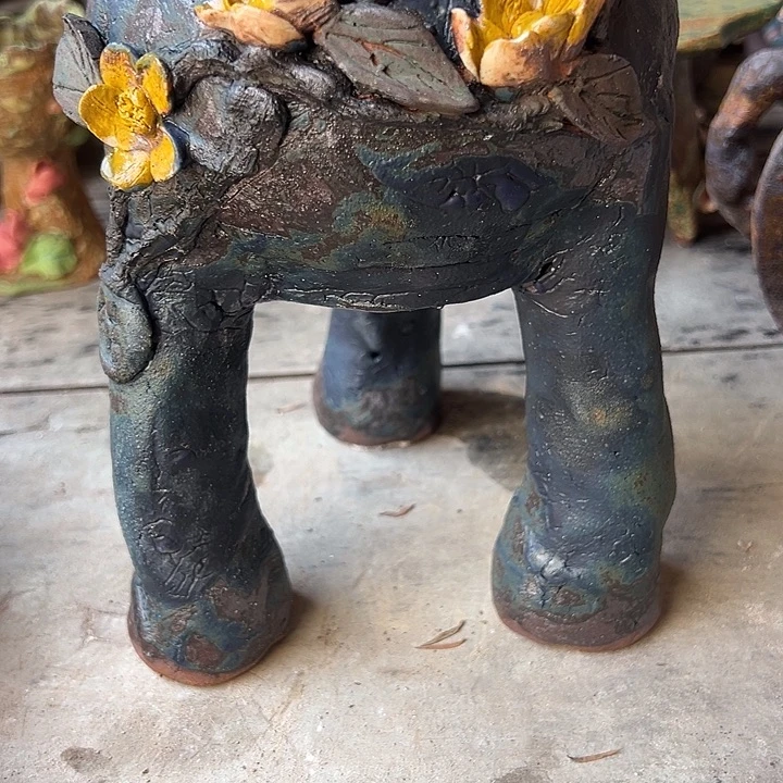 福利手工粗陶高温花器