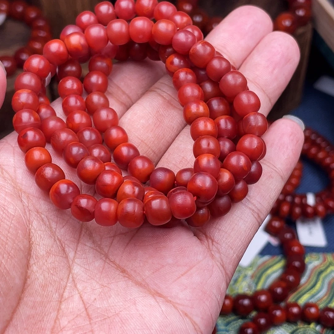 十***者南红玛瑙未镶嵌手链南红瓦西卡7哑光老型108