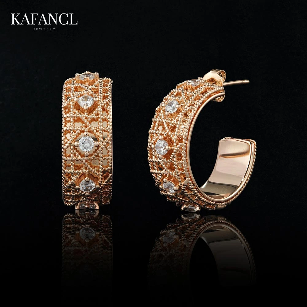 红楼 925银针 镀K金 藤格纹耳饰   ZF-A771