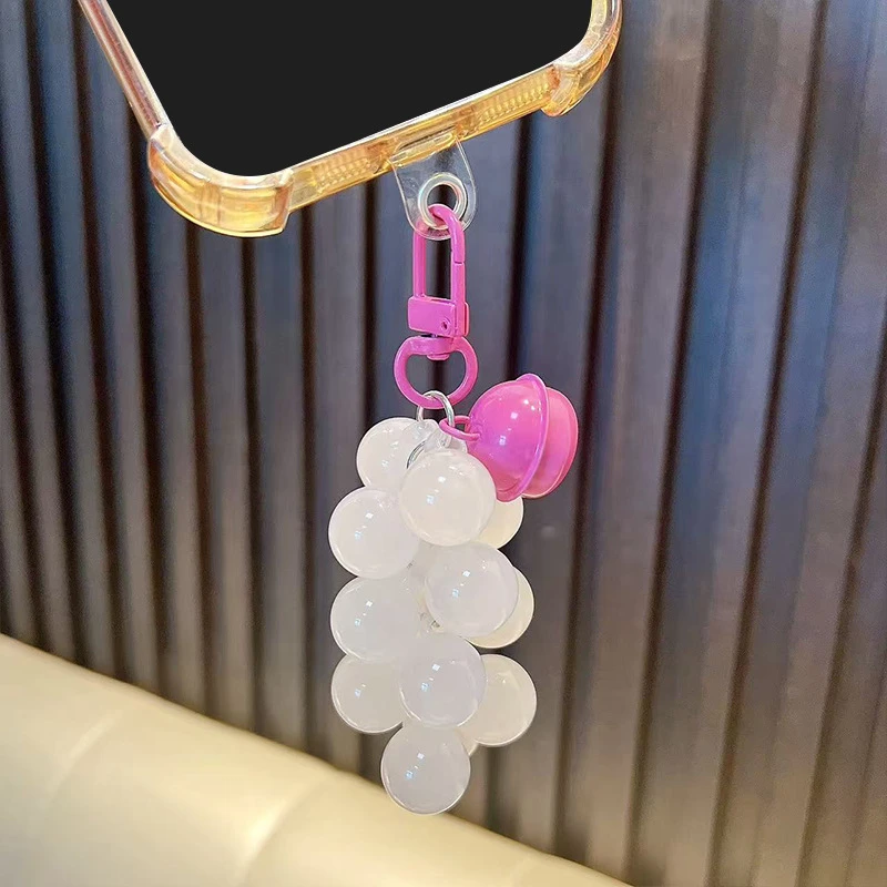 变色葡萄紫外线串珠钥匙扣可爱包包挂件汽车钥匙链娃娃机小礼品