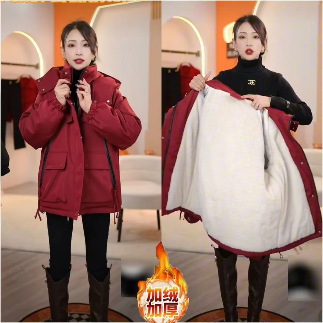 加绒保暖爆款连帽冲锋衣女外套2025年秋季新款时尚派克服宽松休闲