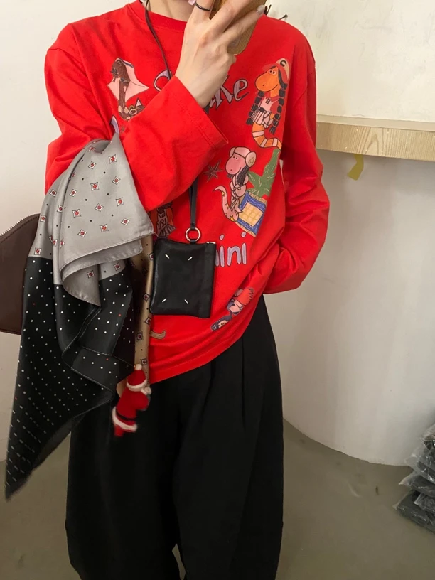 炫色小众设计趣味长袖T恤