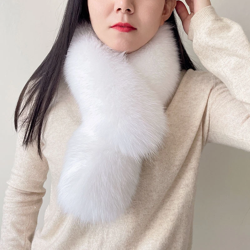 冬季氛围感保暖围巾新年围巾仿皮草仿狐狸兔毛网红女围脖高贵洋气
