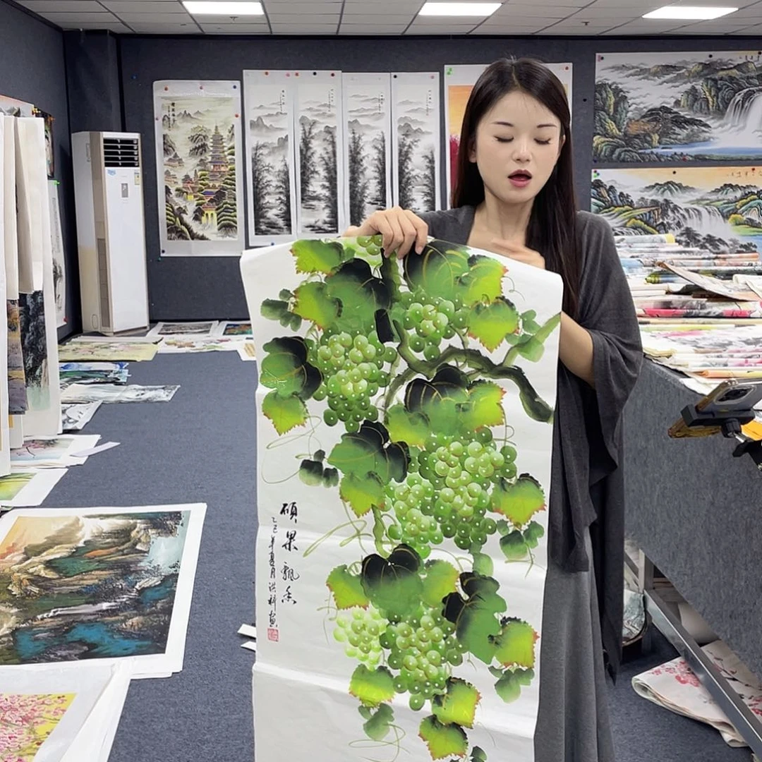 国画作品小姐姐放漏…