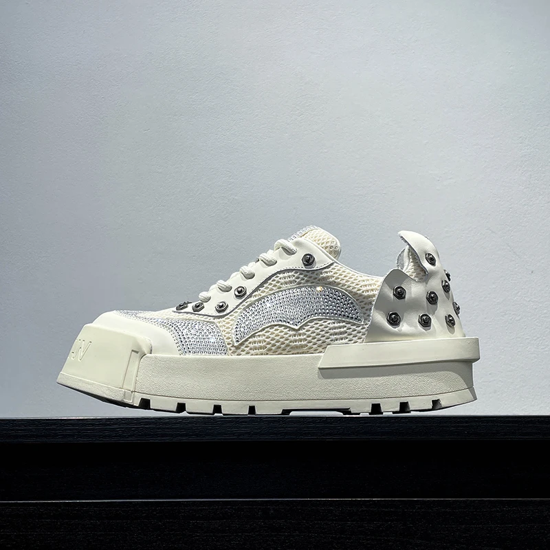 Louis Fordea/路易弗狄小众设计感小白鞋厚底男款春秋休闲小白鞋