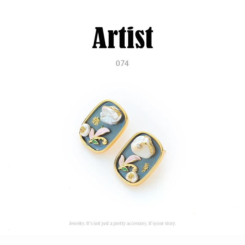 铜合金耳饰 AR时尚气质轻奢耳环新款小众设计高级感耳饰～074