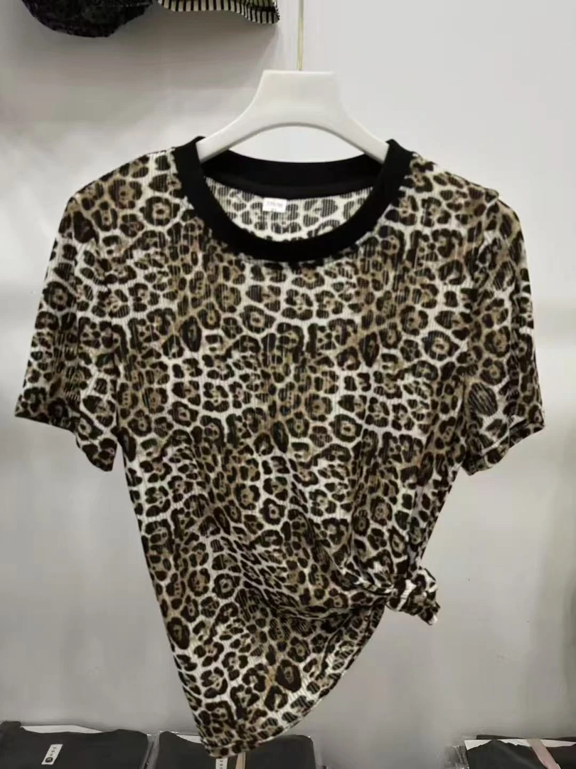 25039 夏季潮流时尚豹纹小衫-HY1