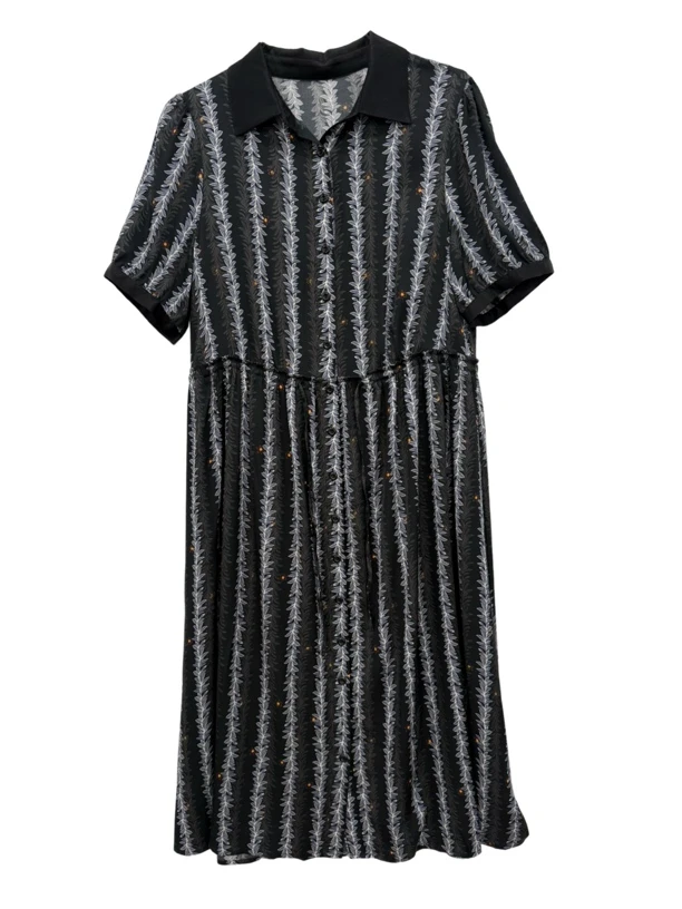 YangShang 时尚印花小众设计感桑蚕丝宽松连衣裙 C53208