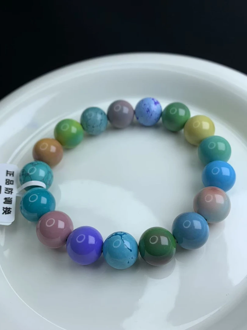 湖北珍藏12mm纯手工原石原料精工圆珠多宝手串
