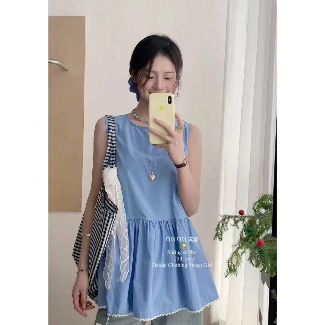 新疆包邮【T051】圆领蕾丝花边衬衫（配发圈）-衣长65