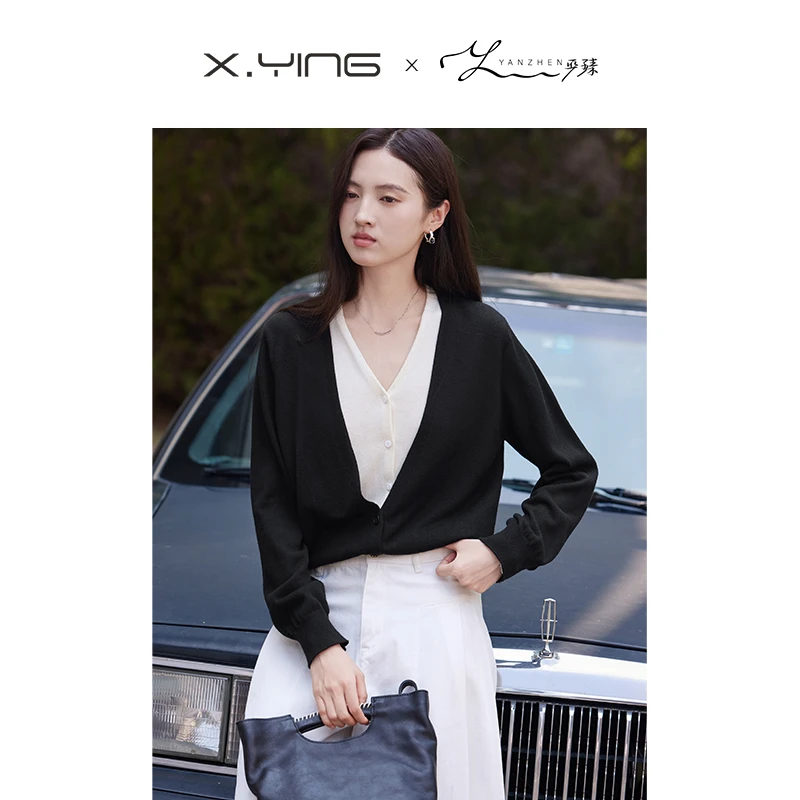 【丽公主】3053毛针织衫 香影假两件针织开衫春新款