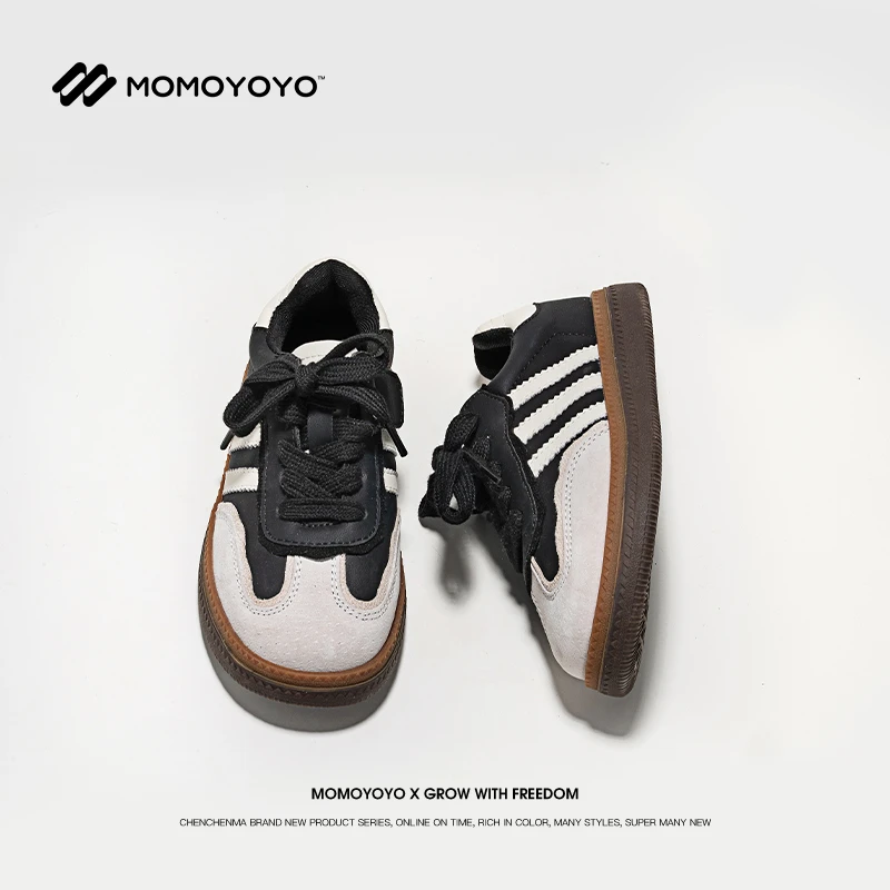 辰辰妈【无法拒绝】童鞋春秋季橡胶软底德训鞋儿童复古板鞋23Q05001