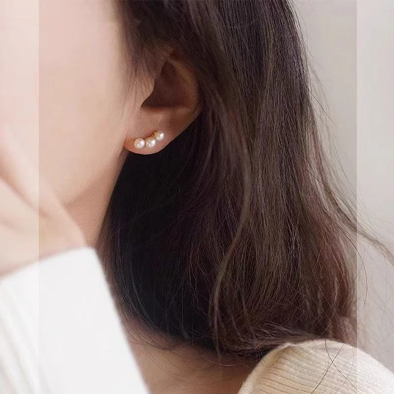 合金仿珍珠耳饰 时尚饰品百搭耳线e77