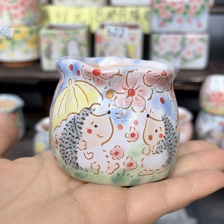 红陶y**?手工制作多肉花盆