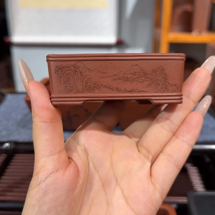 紫砂花盆半手工制作