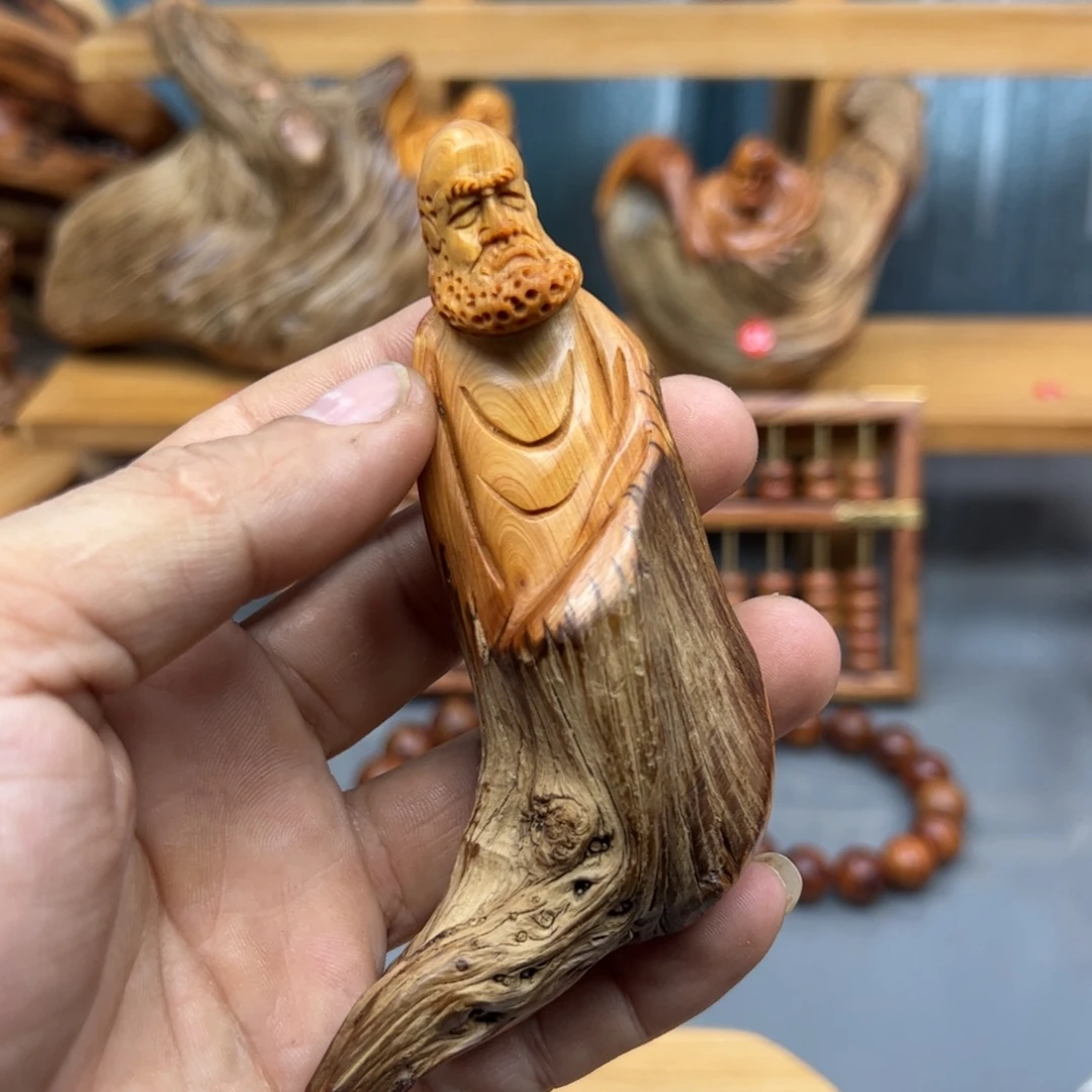 武***1木崖柏木摆件手把件