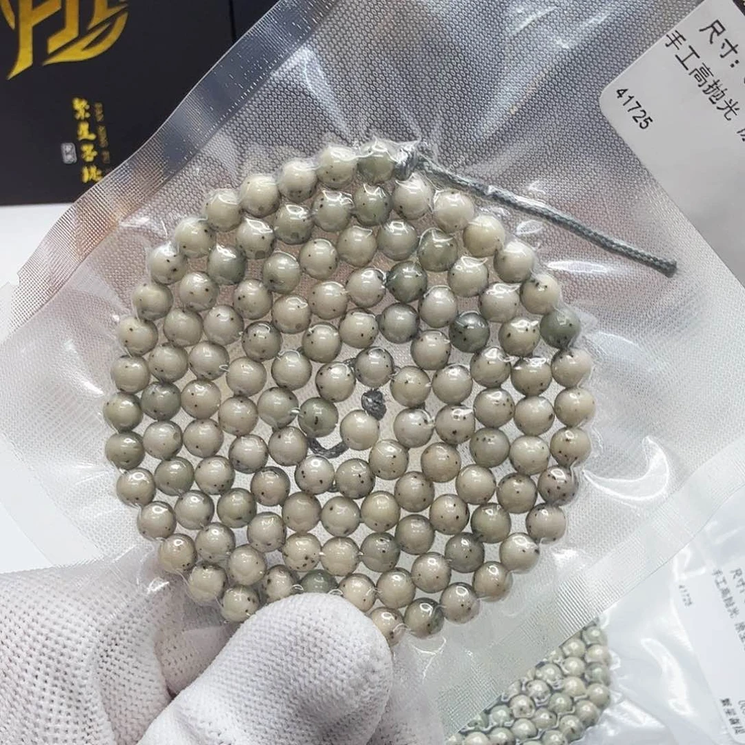 星月菩提手串8梵天糯冰绿背大眼睛通体6左右108
