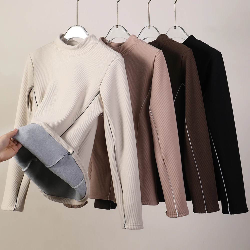 【石墨烯+羊绒】冬款半高领打底衫女7A抗菌加厚内搭长袖