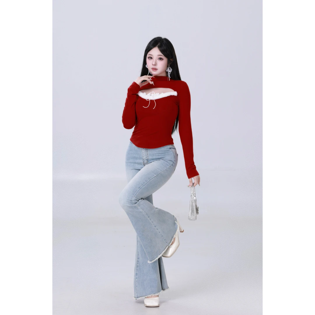 MengFairy 清清【狩猎妲己】纯欲设计感重工针织长袖上衣4248M雅丹