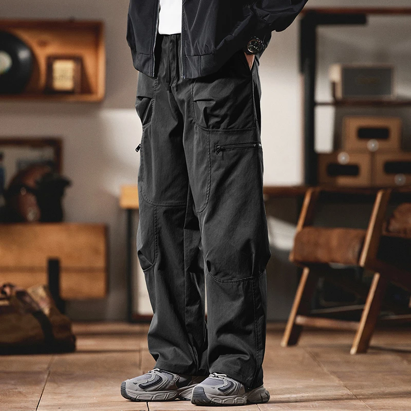 Cebrodz美式复古工装休闲裤男潮流新款宽松百搭直筒简约长裤子男