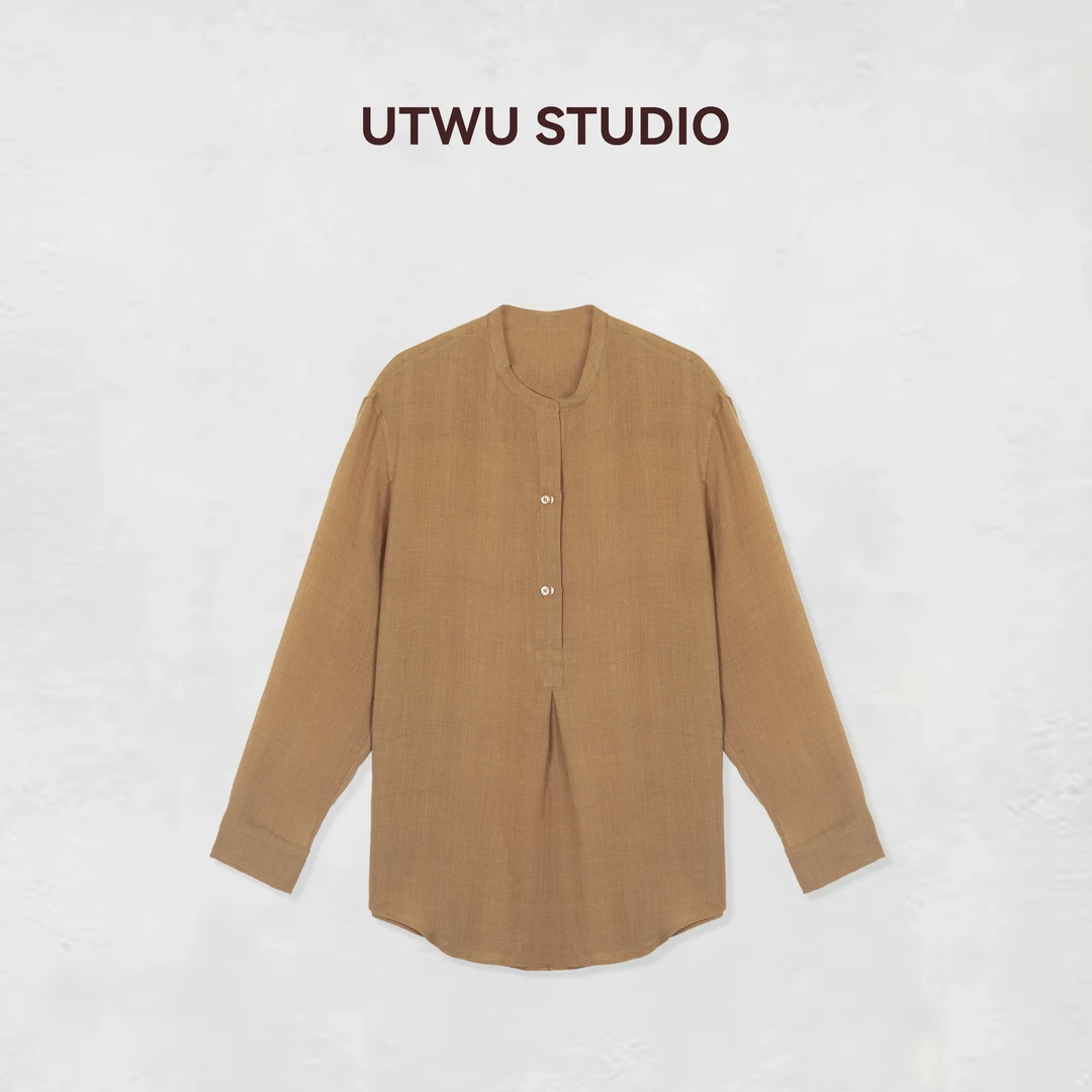 UTWU小敏「禅意美学」苎麻×天丝吸湿透气百搭松弛长袖衬衫S25C1113
